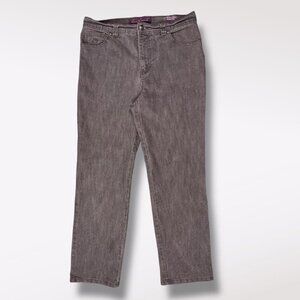 Gloria Vanderbilt Amanda Gray Jeans Straight Leg High Rise Size 12 Petite